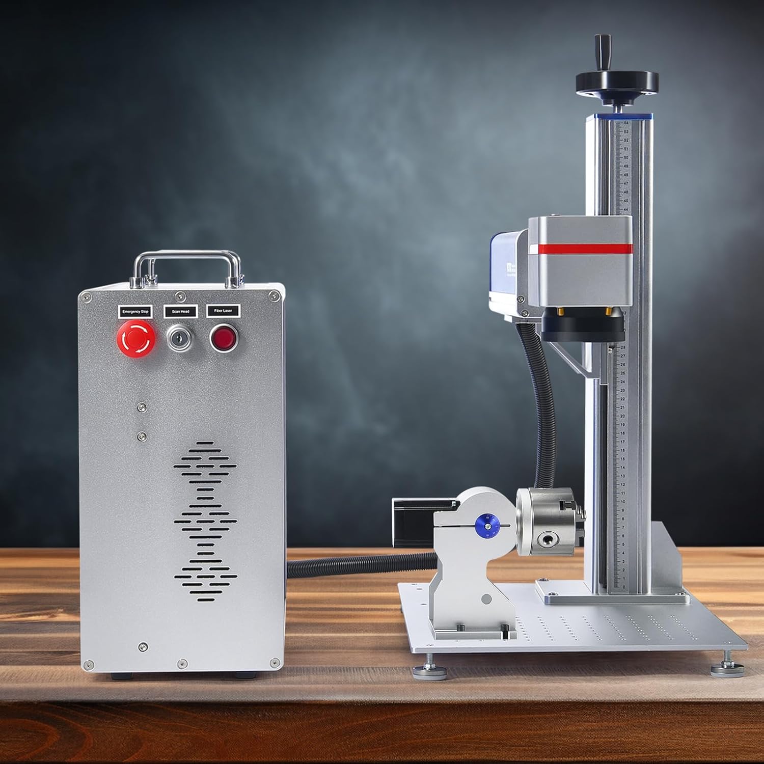 VEVOR Fiber Laser Marking Machine components connected