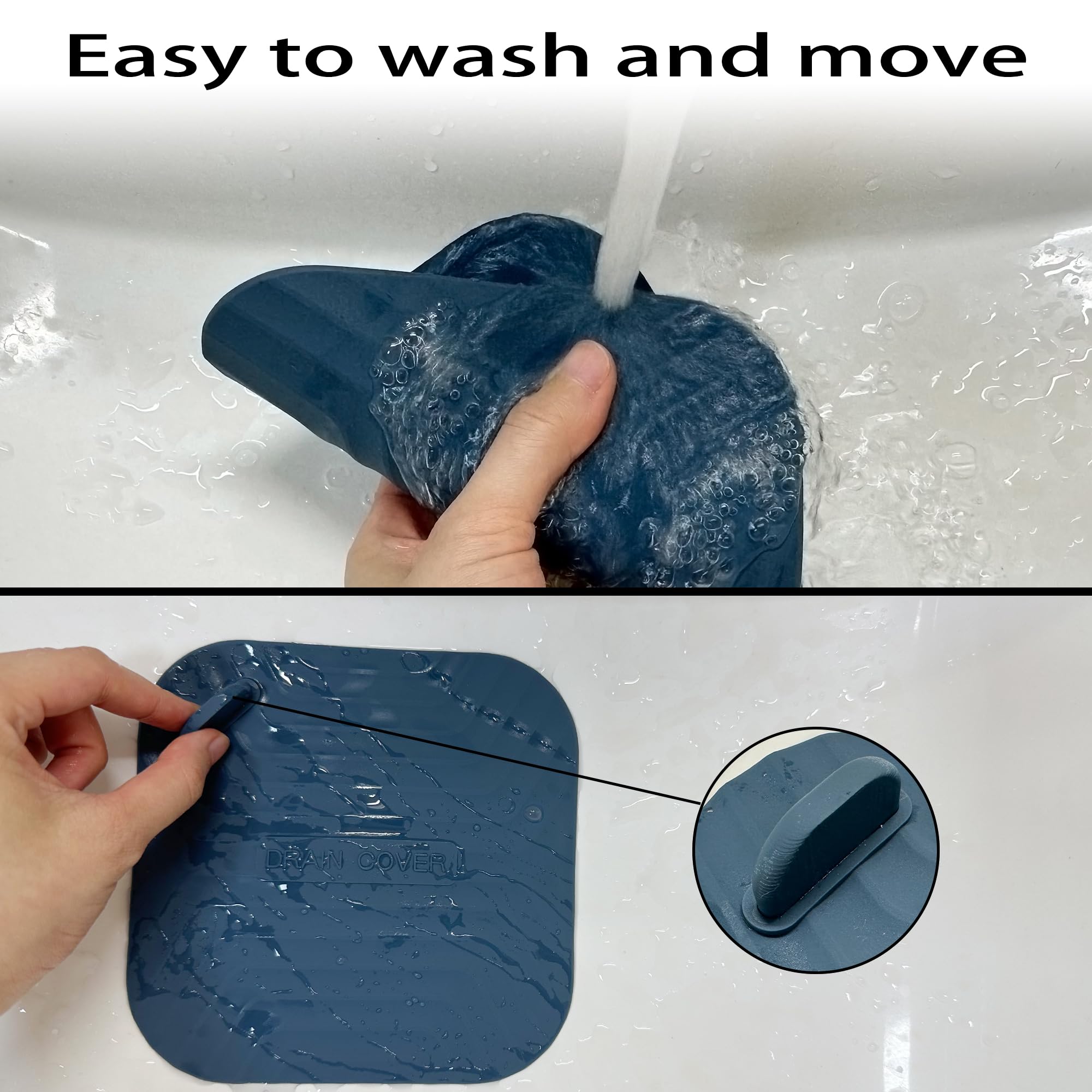 Blue Shower Drain Cover - Clog Prevention -3