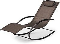 Vista 1 de Sillón, tumbona para exteriores con almohada desmontable para patio, césped, piscina, sillas de salón al aire libre, color marrón