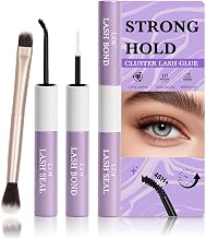 LZM Individual False Eyelashes Glue – Individual Lash Bond and Seal Glue 2 in 1 Strong Hold Diy Cluster Lashes Glue Long-Lasting Eyelash Glue (5 ml + 5 ml)
