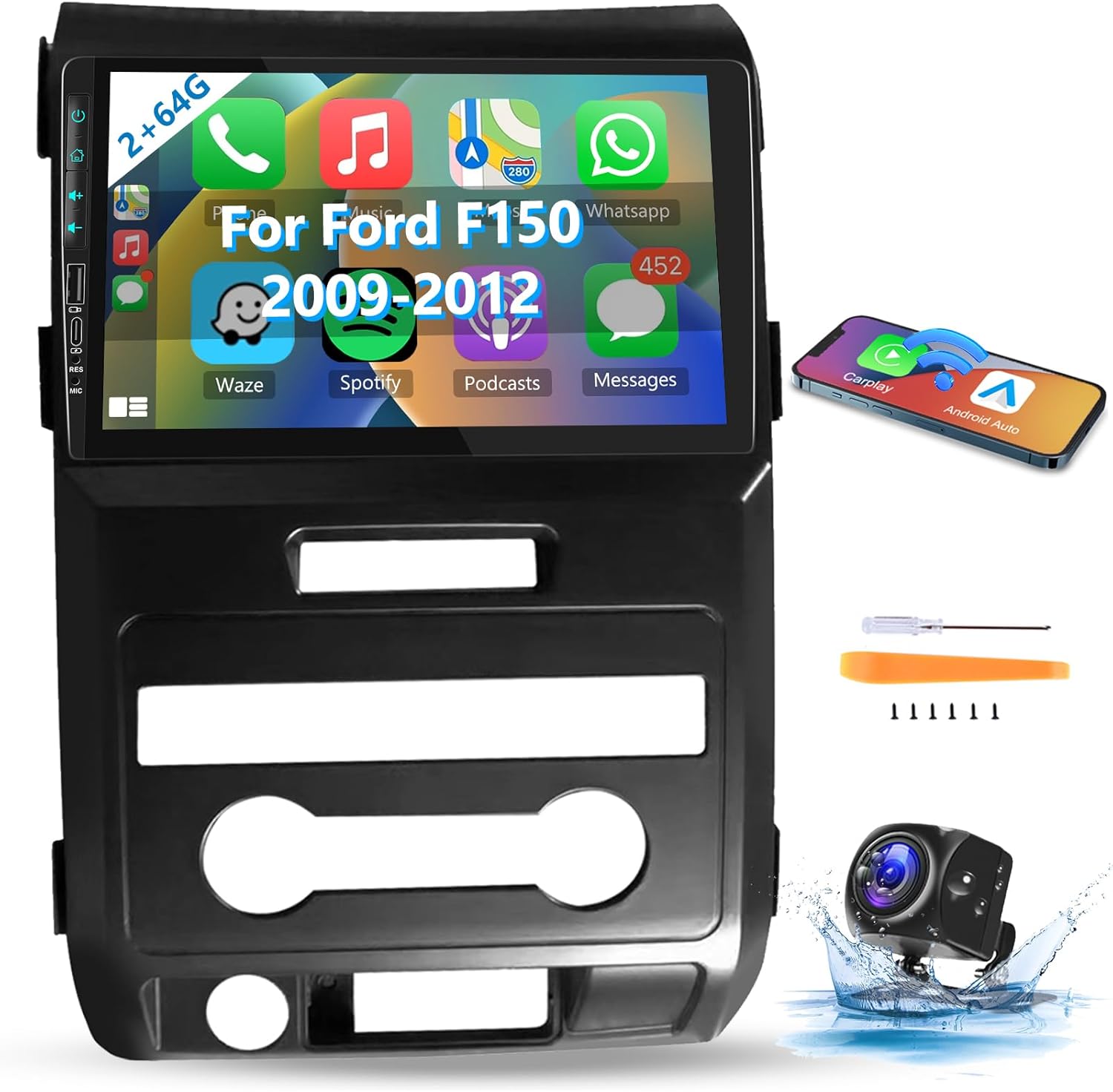 2G+64G Android Car Stereo with Wireless Apple CarPlay