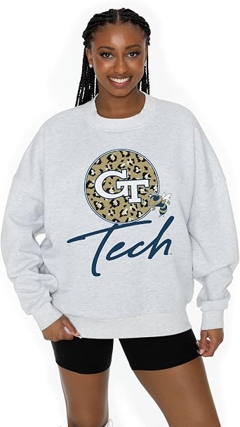 Gameday Couture Georgia Tech Yellow Jackets Long Sleeve Fleece Crewneck Sweatshirt, Unisex, 60% Cotton/40% Polyester