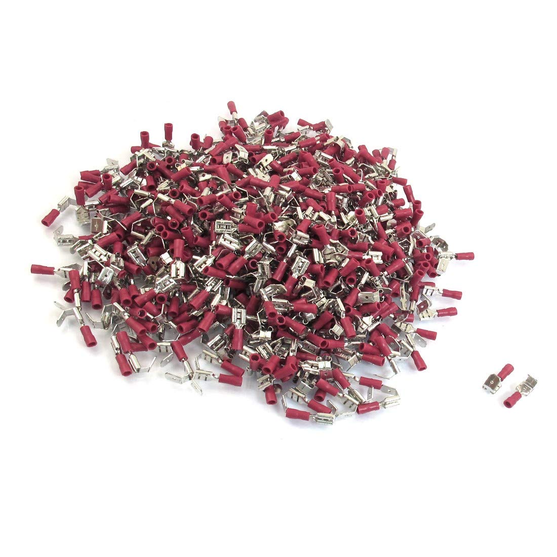 New Lon0167 1000 Pcs Featured PBDD1-250 AWG 22-16 reliable efficacy Red Pre Insulated Piggy Back Crimp Terminals(id:6c1 98 ab b77)