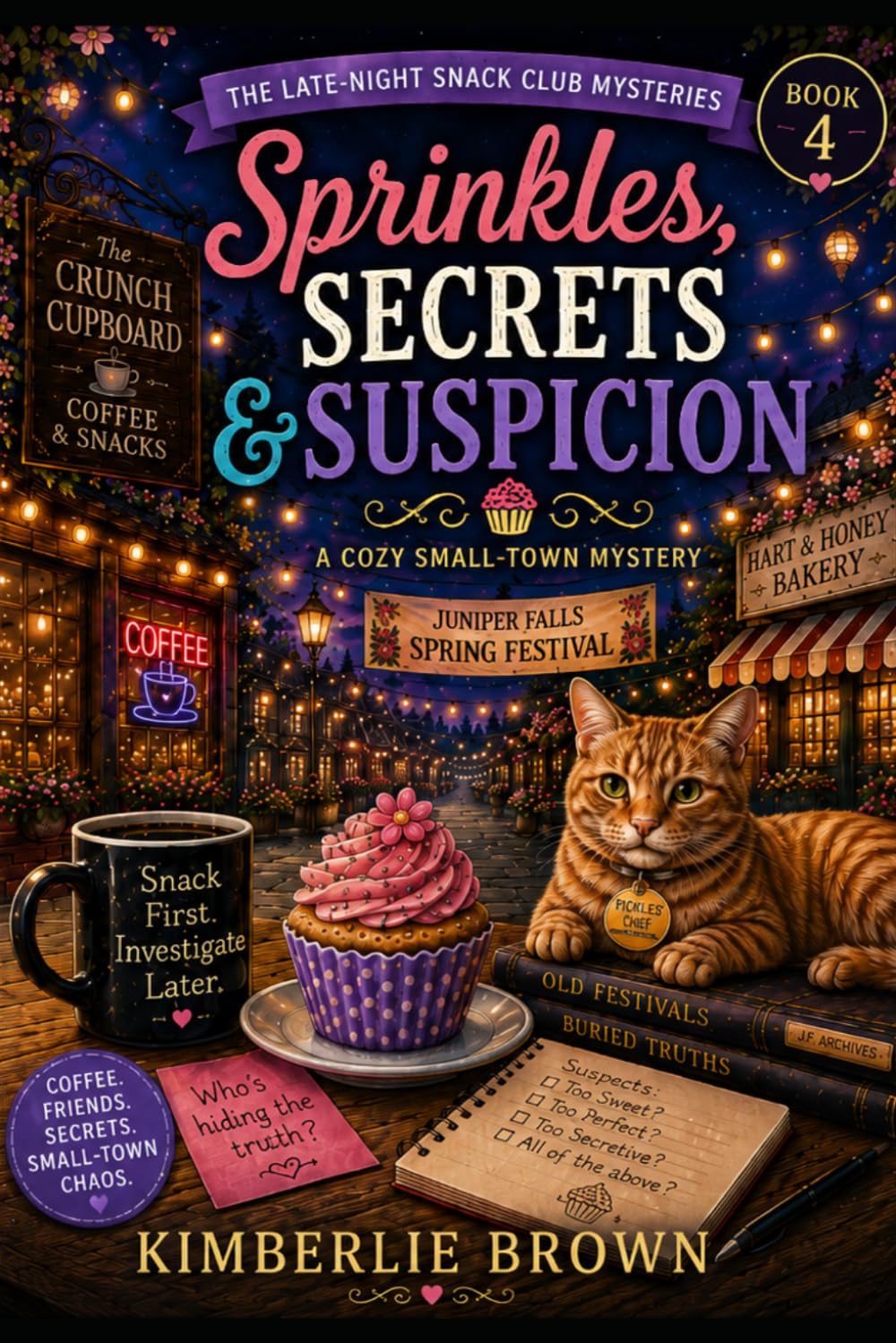 Sprinkles, Secrets & Suspicion: A Cozy Small-Town Mystery (The Late-Night Snack Club Mysteries Book 4)