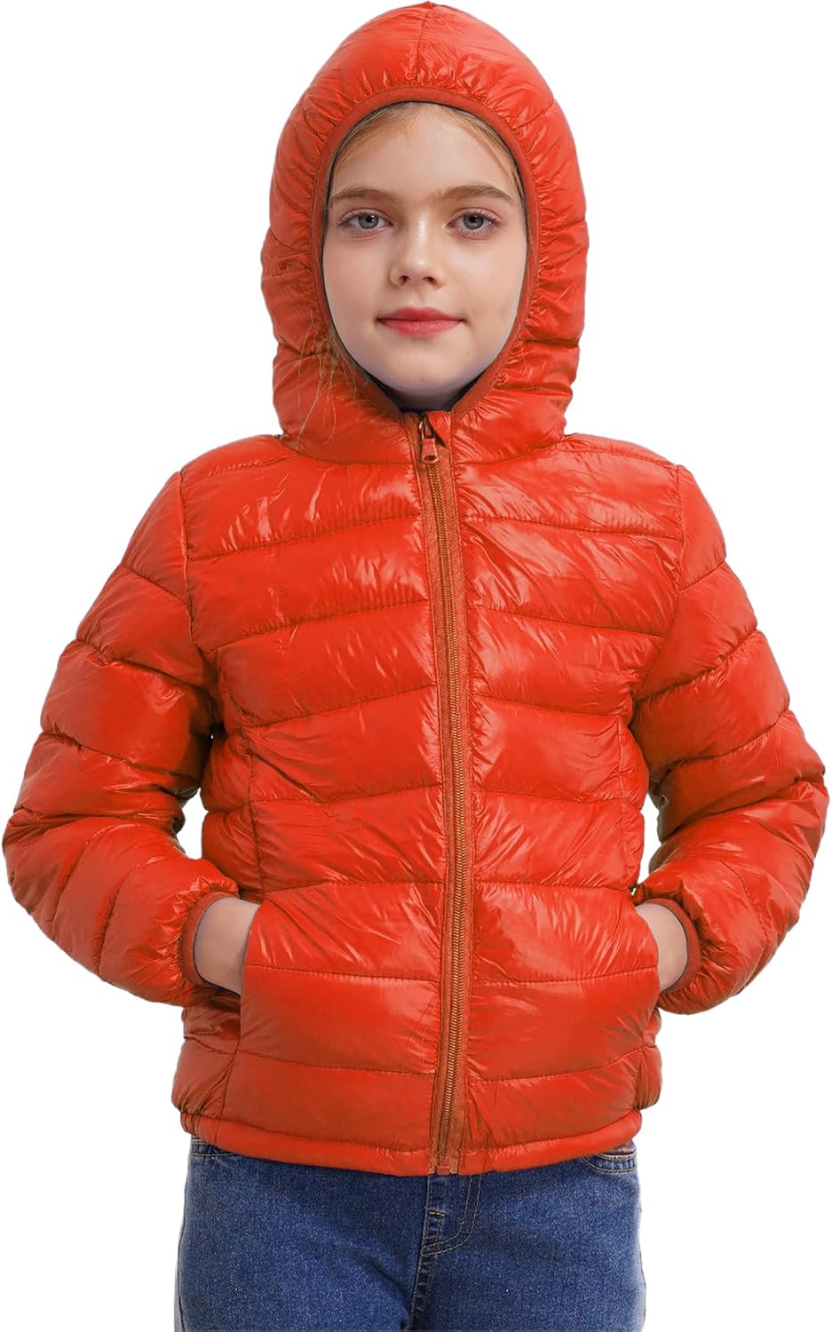 Little Boys Girls Solid Winter Thick Jacket Child Warm Zipper Hooded Outwear Lightweight and Packable Down Coat