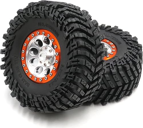 Miniatura 6 de HOBBYSOUL Neumáticos RC 2.2 súper agarre adhesivos y suaves compuestos de 5.000in5.0 pulgadas y llantas de aluminio 2.2 Beadlock Ruedas plateadas,