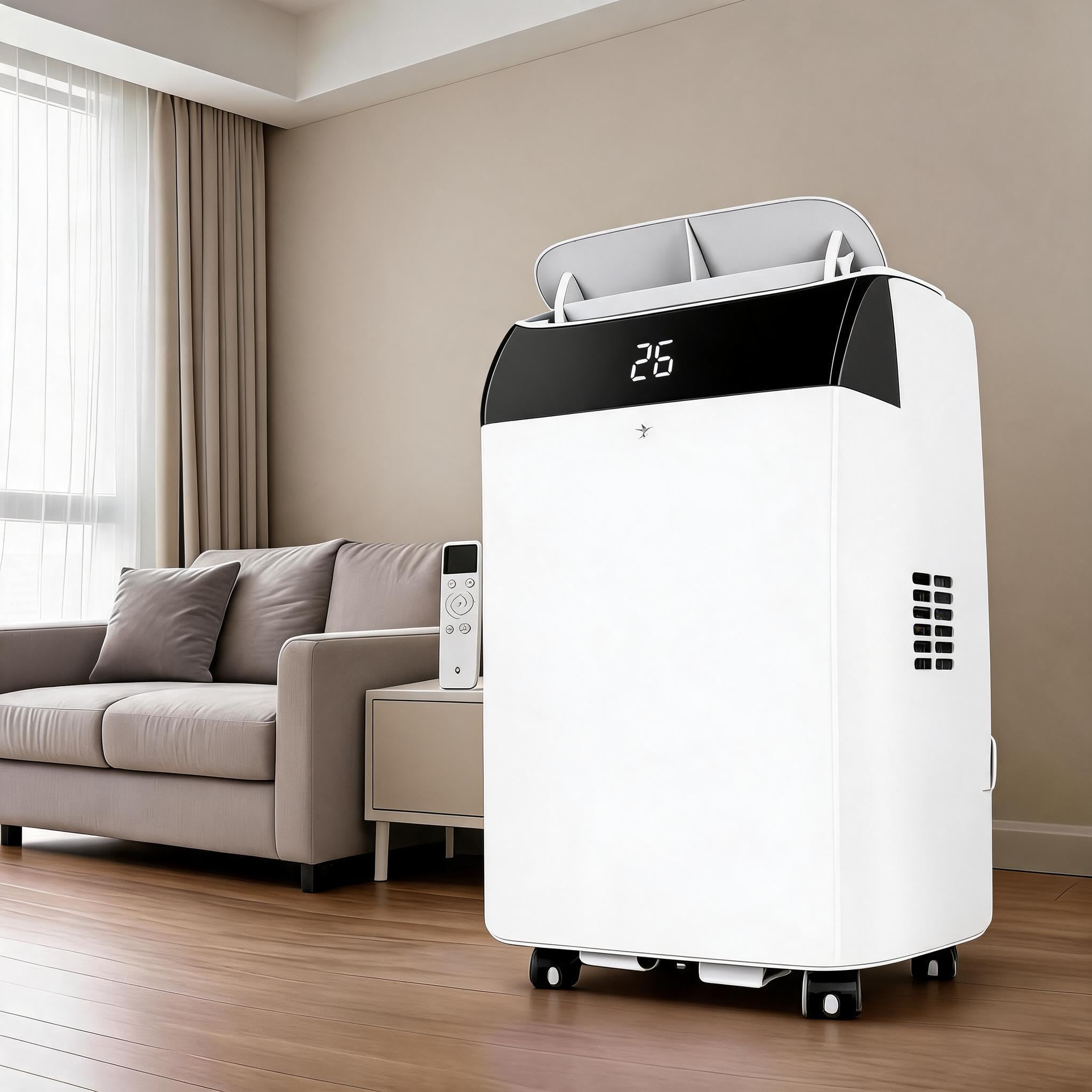 Aptliton 10000 BTU Portable Air Conditioner, 4-in-1 Mobile AC Unit with Cooling Fan Dehumidifier Sleep Mode, Remote Control, 24H Timer, Window Kit for Home Office Bedroom