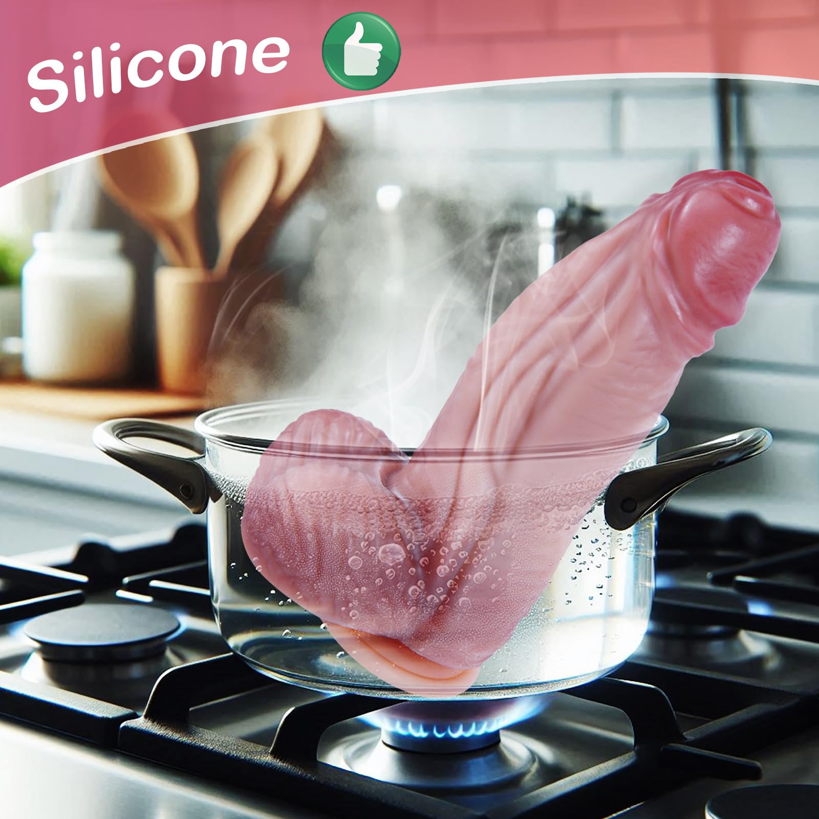 Fallo Realistico Spesso 23 cm in Silicone Lifelike Morbido, Dildo Grande Grosso con Ventosa Potente Anale G-Spot Diametro 7 cm Stimolazione, Sex Toys per Donna & Uomo Coppia