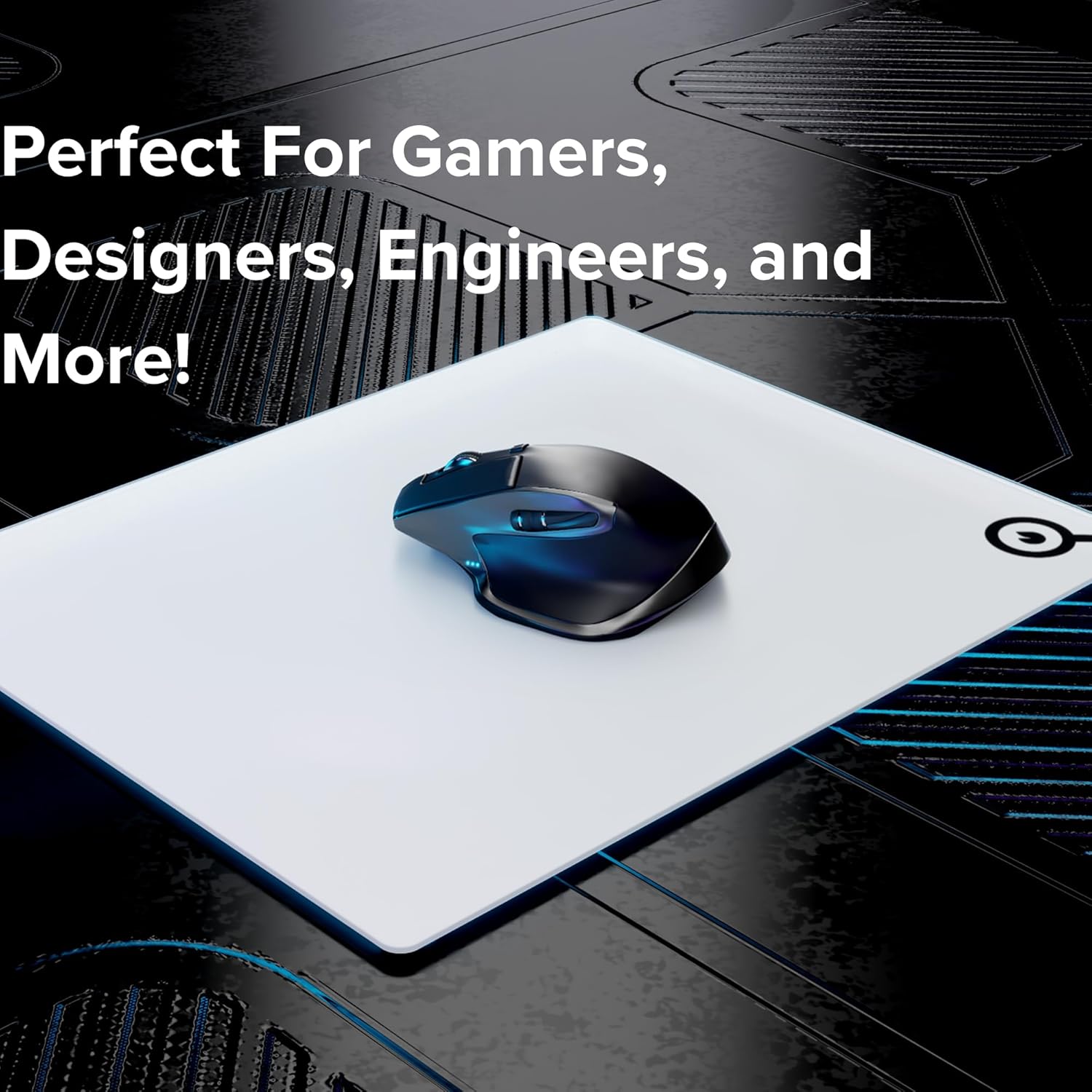 XL Glass Mousepad, Professional and Gaming Mouse Pad for Speed and Precision, Extra Large Surface for Home or Office Desks - Great for Gamers, Architects, & Designers 16 Inch x 20 Inch