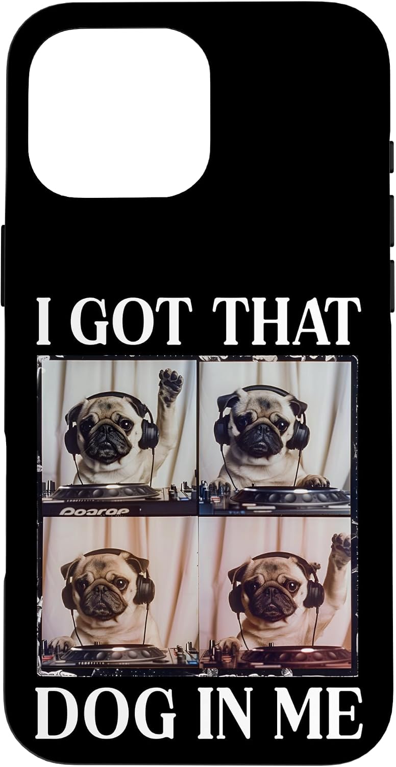 Funny Pug Dog DJ Case for iPhone 16 Pro Max