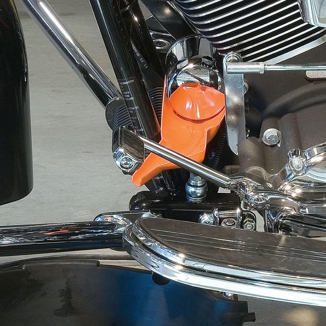 Ernst Manufacturing - Greg's Patented Drip-Free Oil Filter Funnel for Motorcycle Maintenance, Orange - Made in The USA