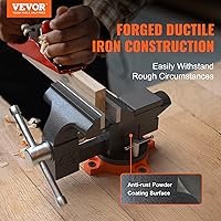 Vista 6 de VEVOR Prensa hidráulica de taller de 6 toneladas con tornillo de banco de 4.5", platos y accesorios