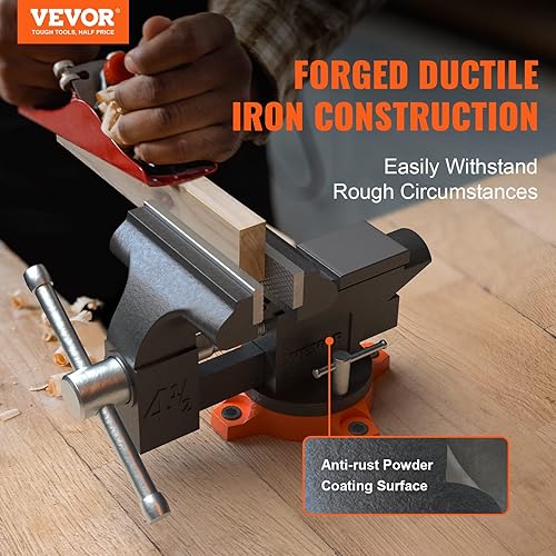 Miniatura 6 de VEVOR Prensa hidráulica de taller de 6 toneladas con tornillo de banco de 4.5", platos y accesorios