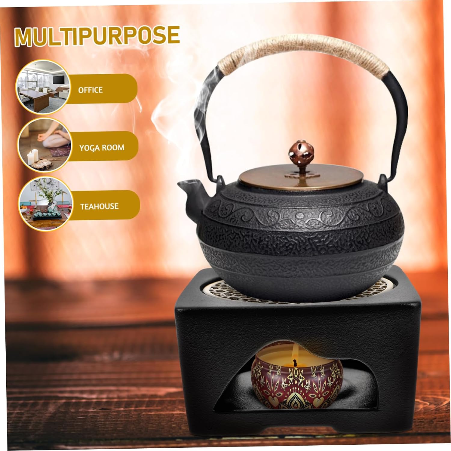 Garneck Retro Teapot Warmer Pot Tea Warmer Hot Tea Maker for Stovetop Japanese Decor