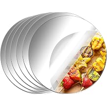 Aneco 6 Pack Acrylic Mirrors - Non Glass, Self Adhesive Round Mirror Wall Stickers for Home Decor, 4 Inches Thickness 2 mm