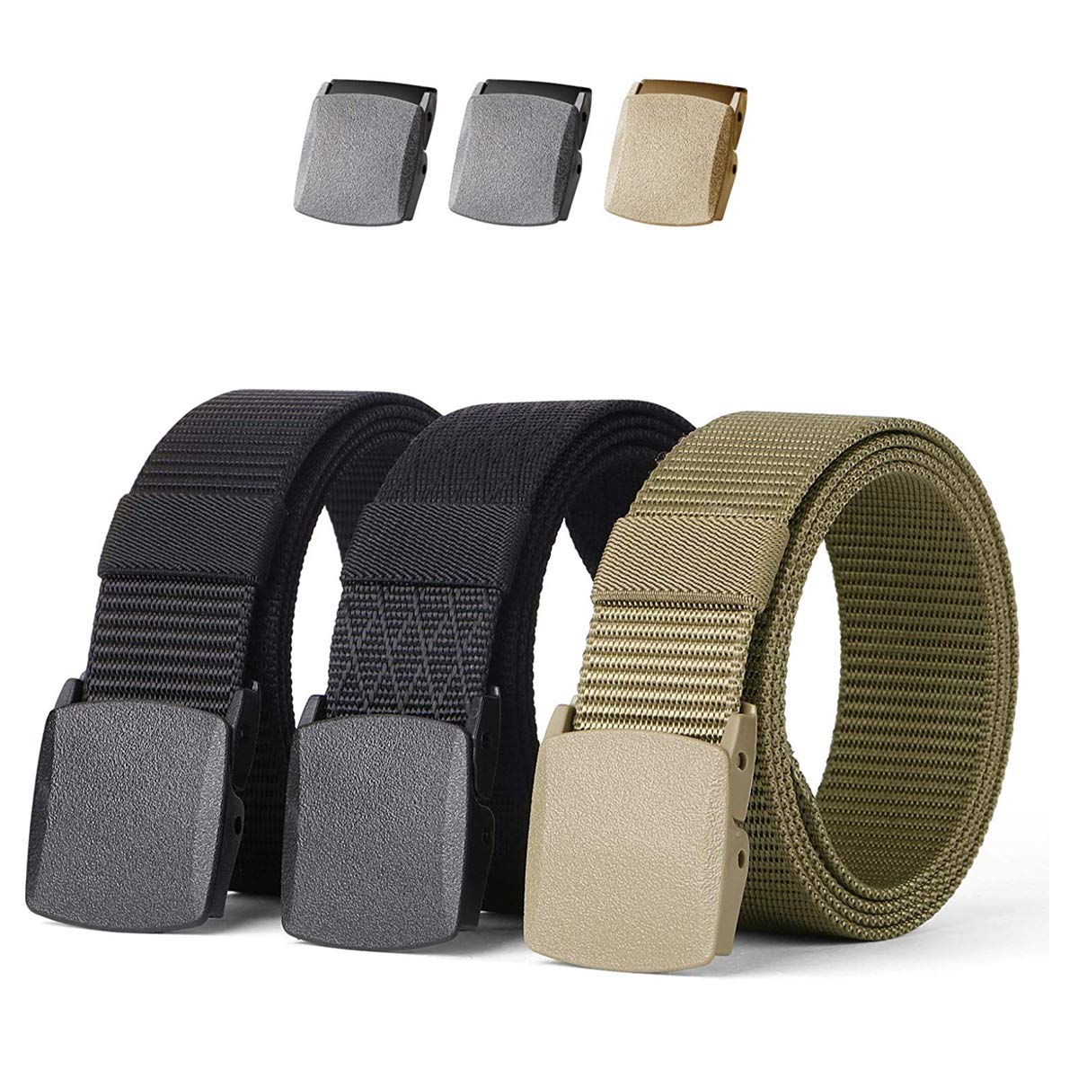 EdifierUnisex Nylon & Canvas Waist Belt (BLT066_01_Black & Beige)