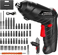 Electric Drill Screwdriver, 49 in 1 Portable Cordless Screwdriver Set Rotated 90 Degrees Electric Screwdrivers Cordless Handle with Led Worklight and Charger for Home Office DIY Tools
