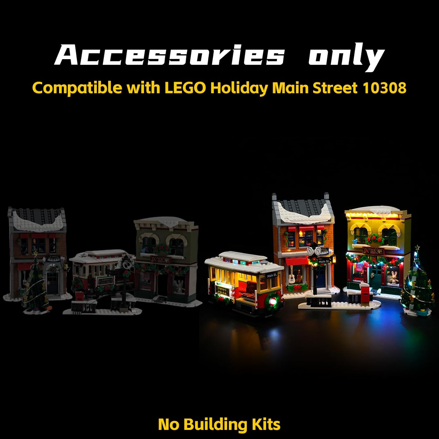 BrickBling LED Light Compatible withLego 10308 Holiday Main Street for Adult; Creative Lights-Sound Version (Without Model)