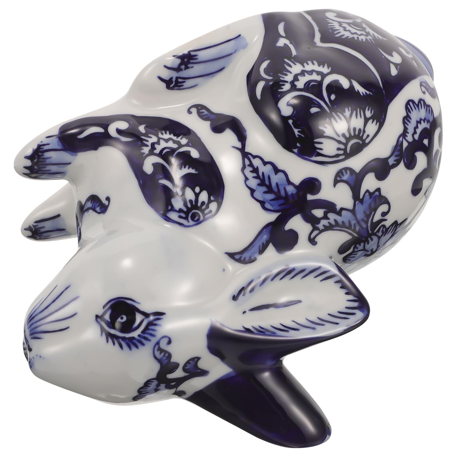 POPETPOP Statuetta di Coniglio in Ceramica Nero per Decorazione Casa Vintage Stile Cinese Adatta a Giardino e Soggiorno come Soprammobile Creativo
