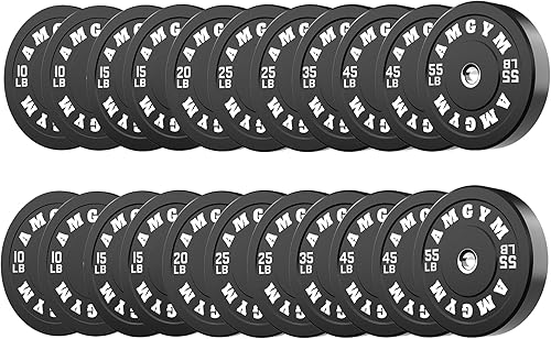 Miniatura 189 de 2 Inch Bumper Plates，10-500lbs，Barbell Rubber Olympic Weight Plates Set for Home Gym, Strength Training & Weight Lifting, Multiple Options