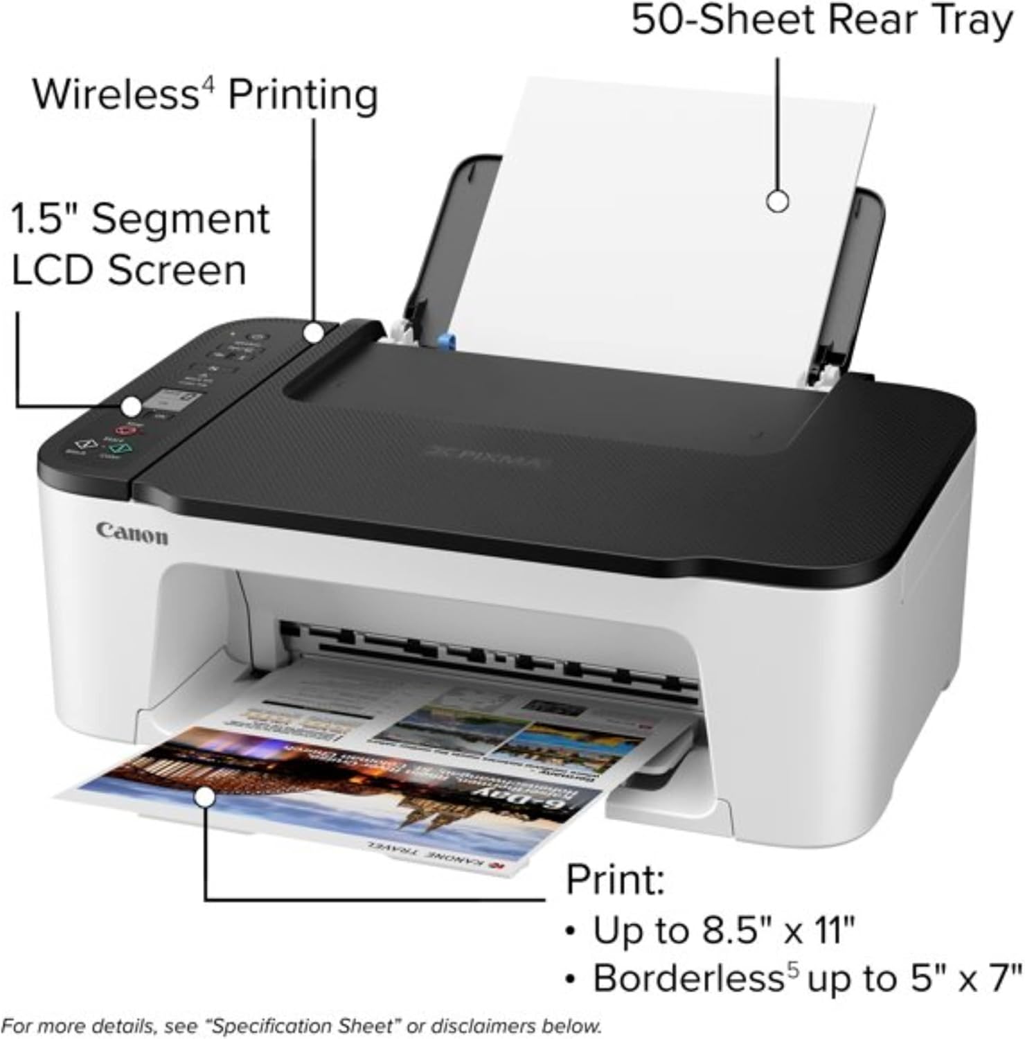 NEEGO Canon Wireless Inkjet All in One Printer, Print Copy Scan Mobile Printing with LCD Display, USB and WiFi Connection with 6 ft Printer Cable : Office Products