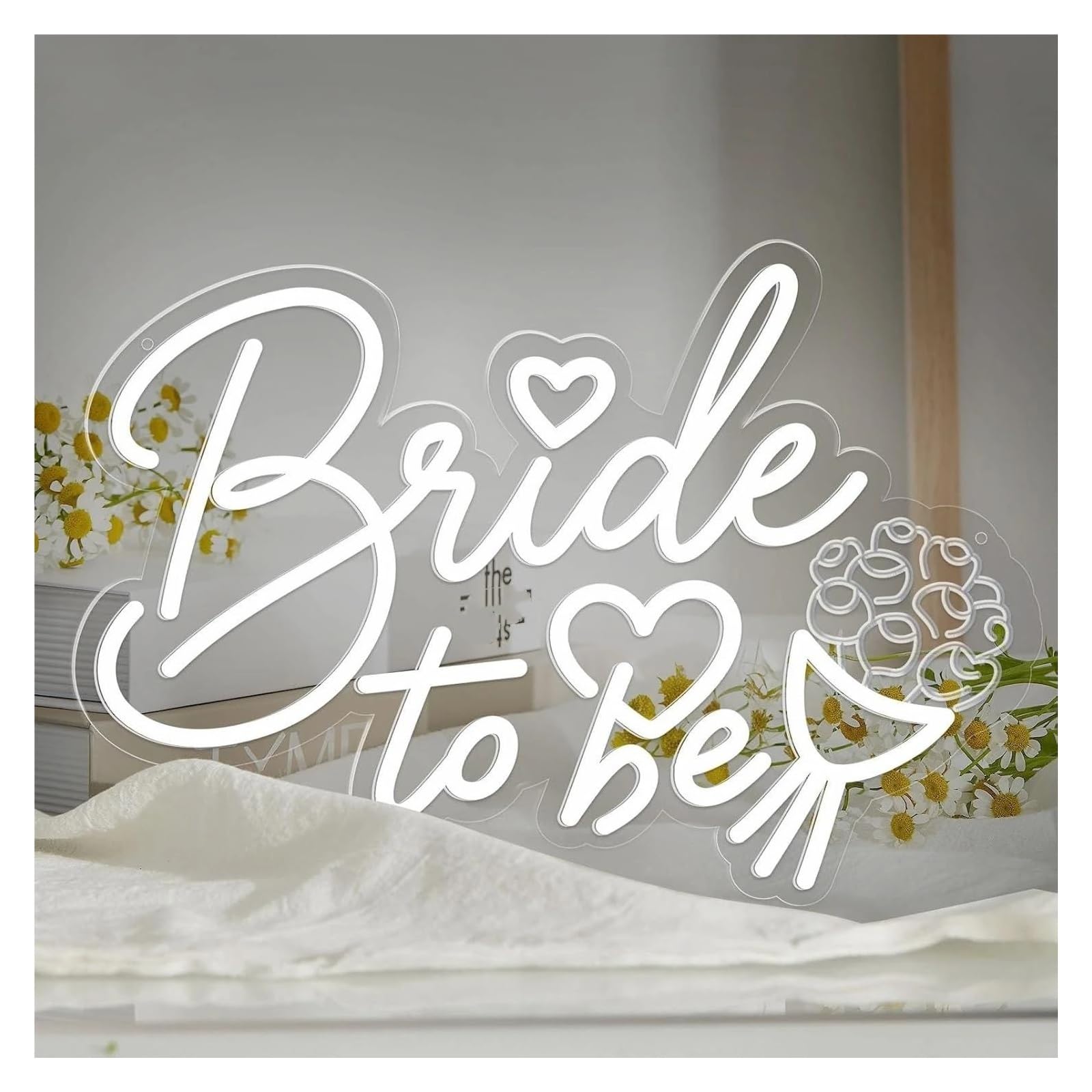 XENITE Luces Art Decoration Christmas Letrero De Neón Bride To BeCon Atenuación USB Para Bodas, Fiestas, Dormitorios, Compromisos, Decoración De Pared,38x30cm