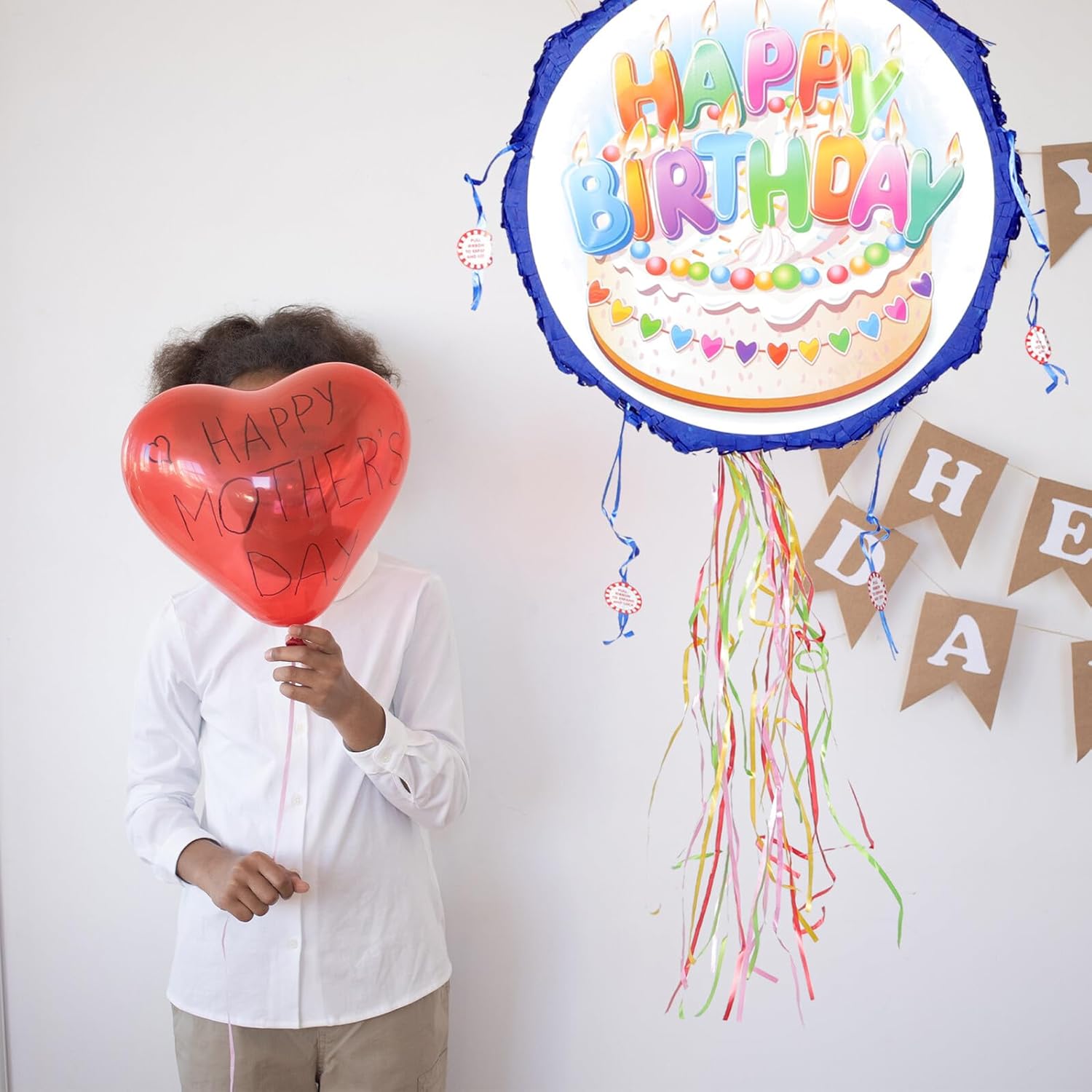 BESPORTBLE Birthday Cake Pinata for Party Decoration and Games Premium Paper Material Safe and Birthday Party Favor for Boys and Fun Candy-filled for Home and Event Celebration