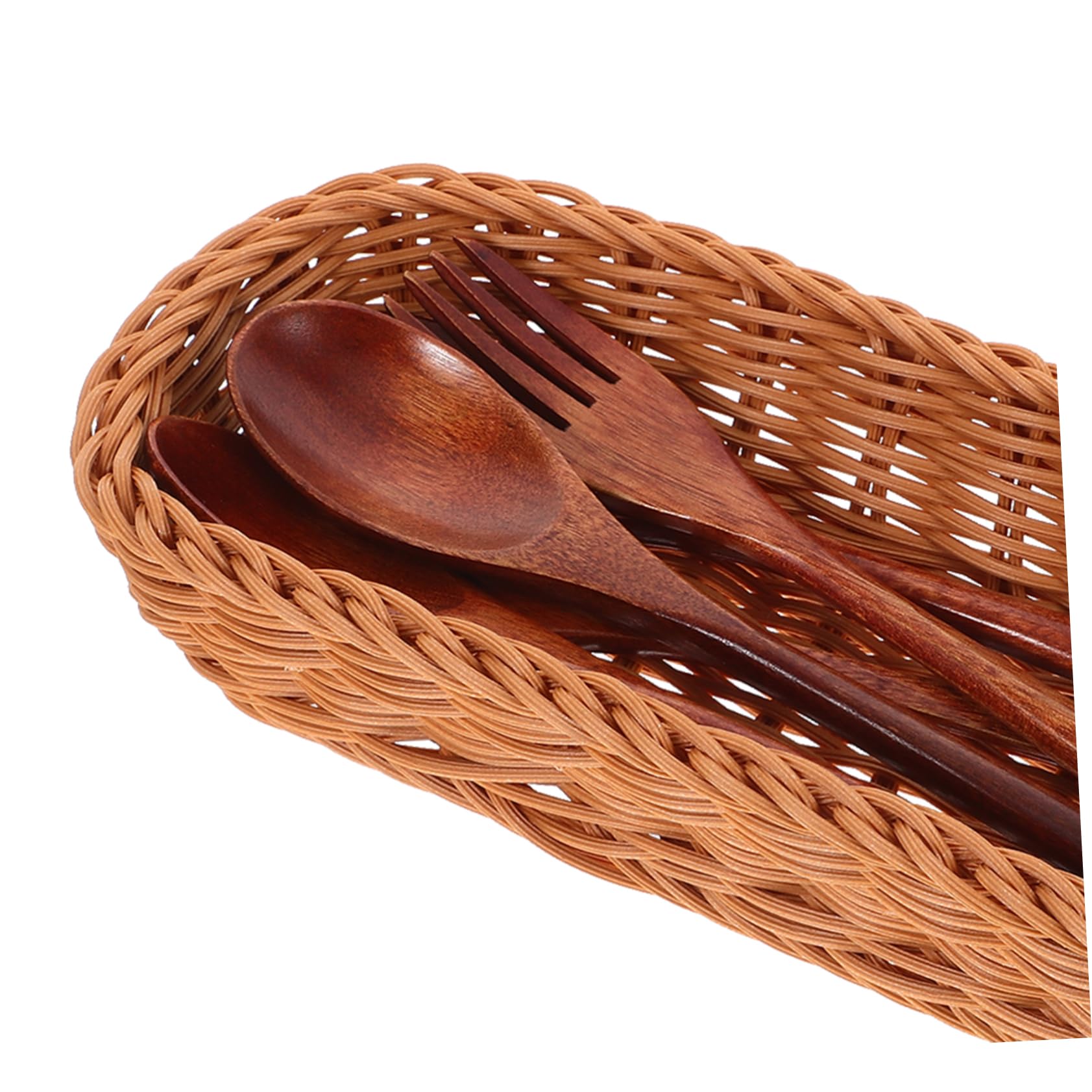 SOLUSTRE Cesta para Cubiertos Tejida Porta Utensilios PP Reutilizable Fácil de Limpiar Organizador de Cocina