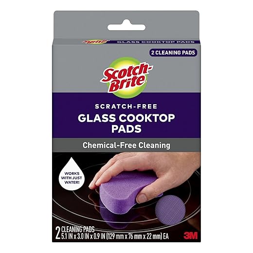 Scotch-Brite™ Glass Cooktop Pads , 4.1 in x 3.4 in x 1 in (104 cm x 86 m x 25), 6/2