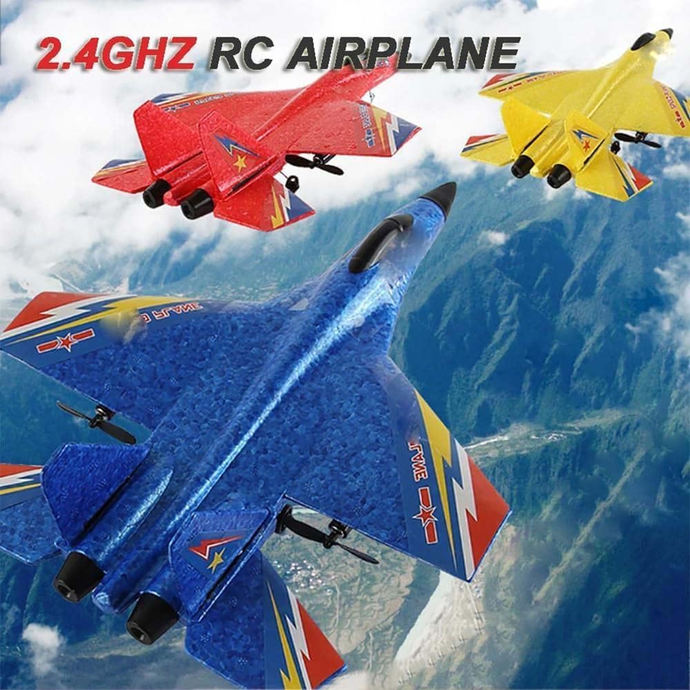 ZY 530 Pro RC Plane Avion de Chasse Télécommandé avec Lumière Jouet Extérieur pour Garçons Rouge