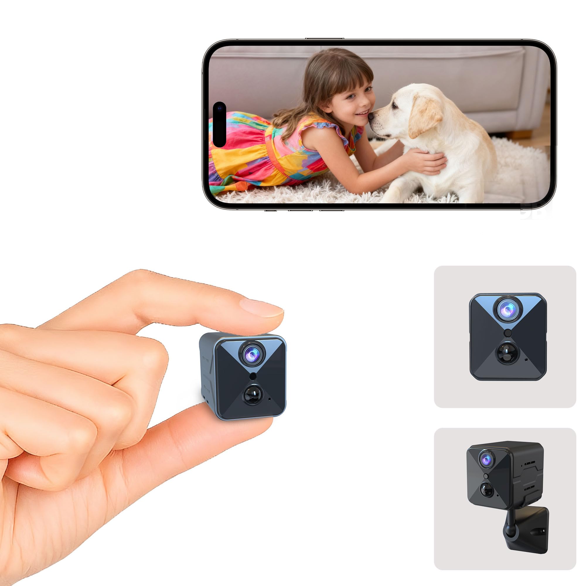 aidowocam 2026 Upgraded 4K HD Mini Security Camera, Wireless WiFi Indoor Nanny Cam with Night Vision, Motion Detection, Remote Viewing & 100-Day