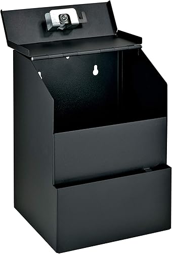 Miniatura 11 de Mail Boss Caja de sugerencias de acero con cierre para llaves, color negro