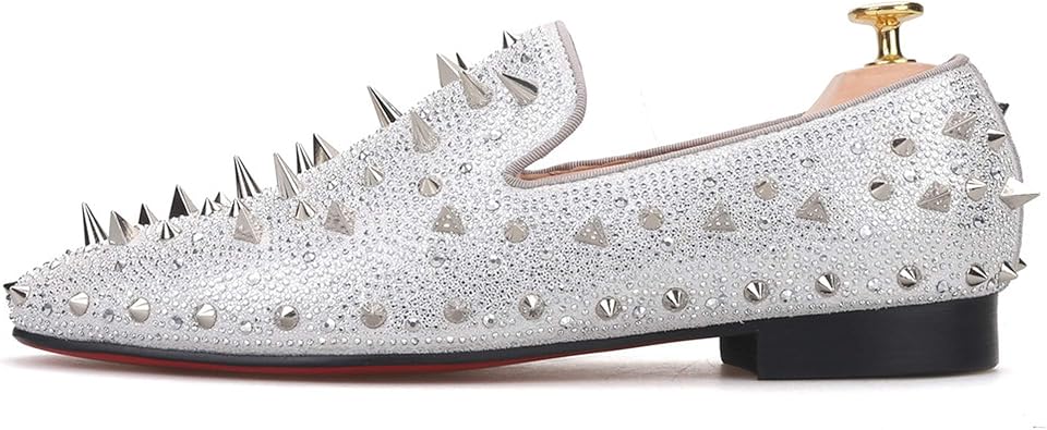 Silver spike loafers Clearance