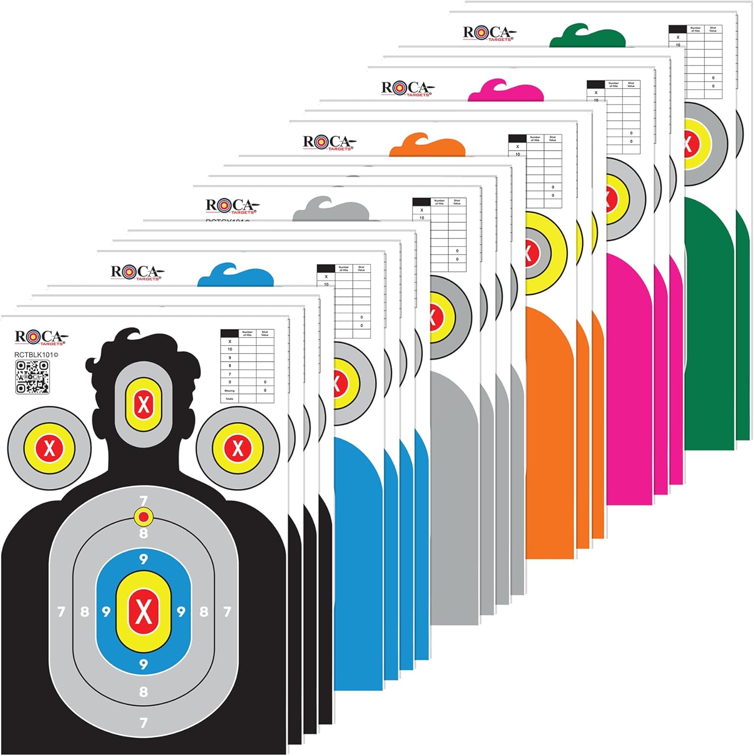 Silhouette Paper Targets for Shooting, Extra Large Life-Size 23 x 34 in High-Visibility Shooting Targets, Anti-Glare Gun Range Target for Rifle, Pistol, BB & Pellet Guns, 20 Pack