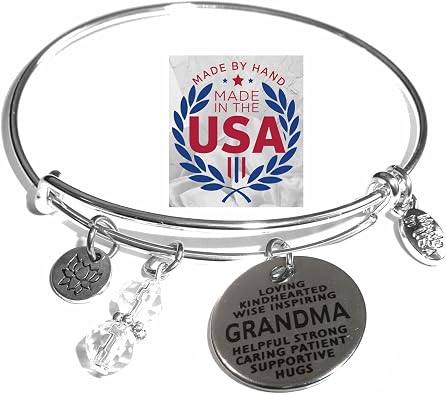 Hidden Hollow Beads Womens Expandable Charm Bangle Bracelet Handmade USA Stainless Steel Wire Adjustable Gift Jewelry