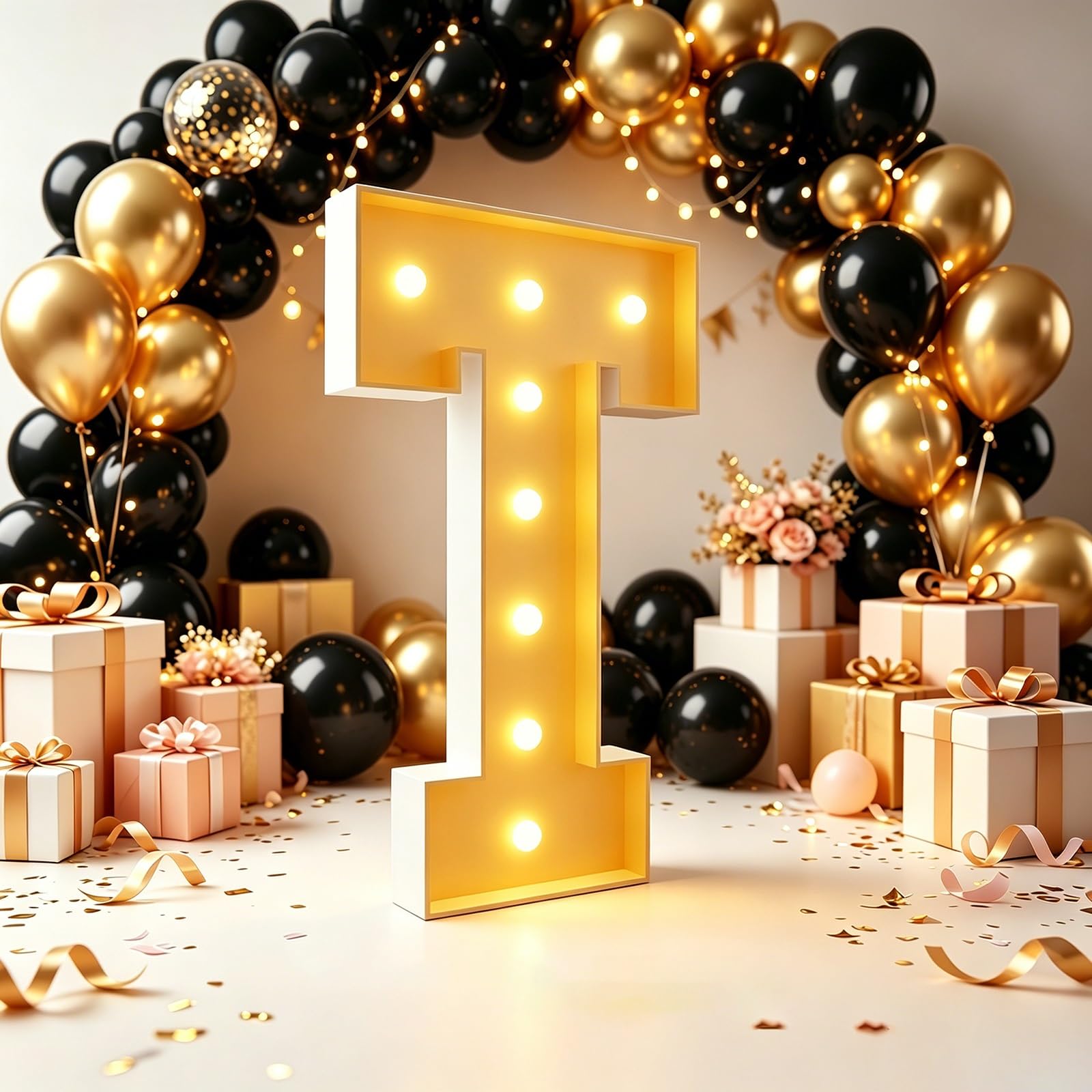 Marquee Letters, Giant LED Light Up Letter(Letter T,70cm(2.3FT))