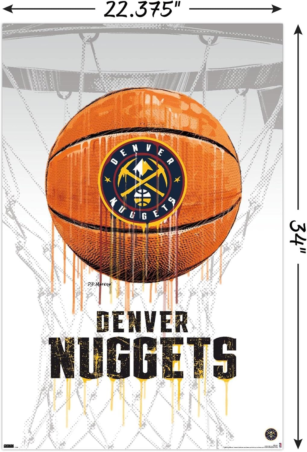 Trends International NBA Denver Nuggets - Drip Basketball 21 Wall Poster, 22.375" x 34", Unframed Version - Image 3