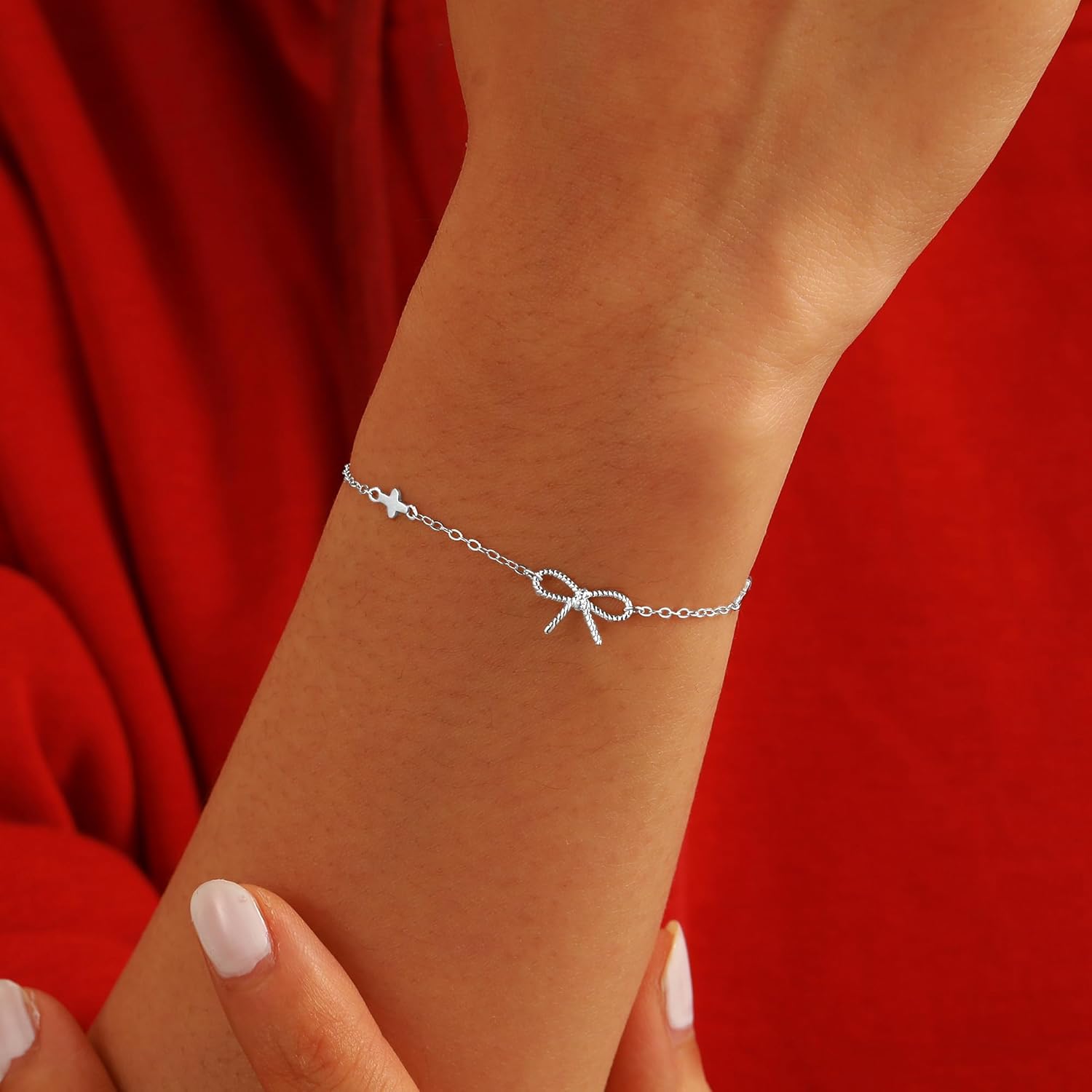 LOVECOM 14K Gold Plated Jewish Star of David Bracelet for Women 925 Sterling Silver Stars Cubic Zirconia Link Charm Chain Bracelet Jewish Jewelry Birthday Gifts for Friend Daughter Mom - Image 2