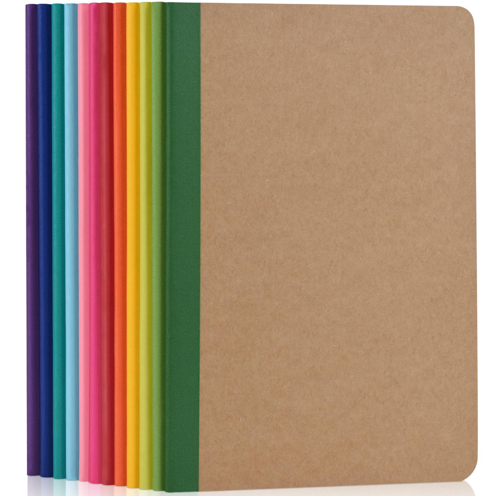 ZCZN Quaderno A5 Con Dorso Arcobaleno Vivace, 12 Pezzi, Quaderni a Righe, 30 Fogli
