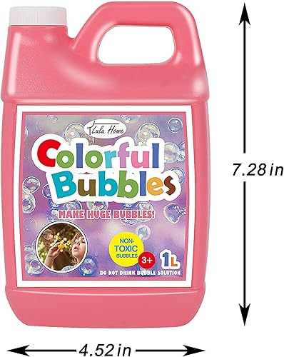Vista 39 de Solución concentrada de burbujas Lulu Home, solución de repuesto de burbujas de 1 L/33.8 onzas de hasta 2.5 galones para máquina de burbujas de Red-2