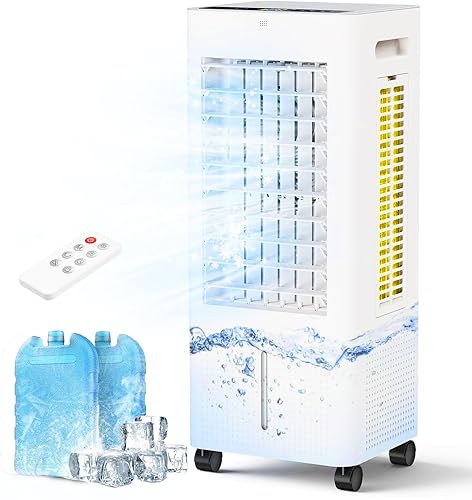 Evaporative Air Cooler with Remote & Timer, 2200+ CFM Portable