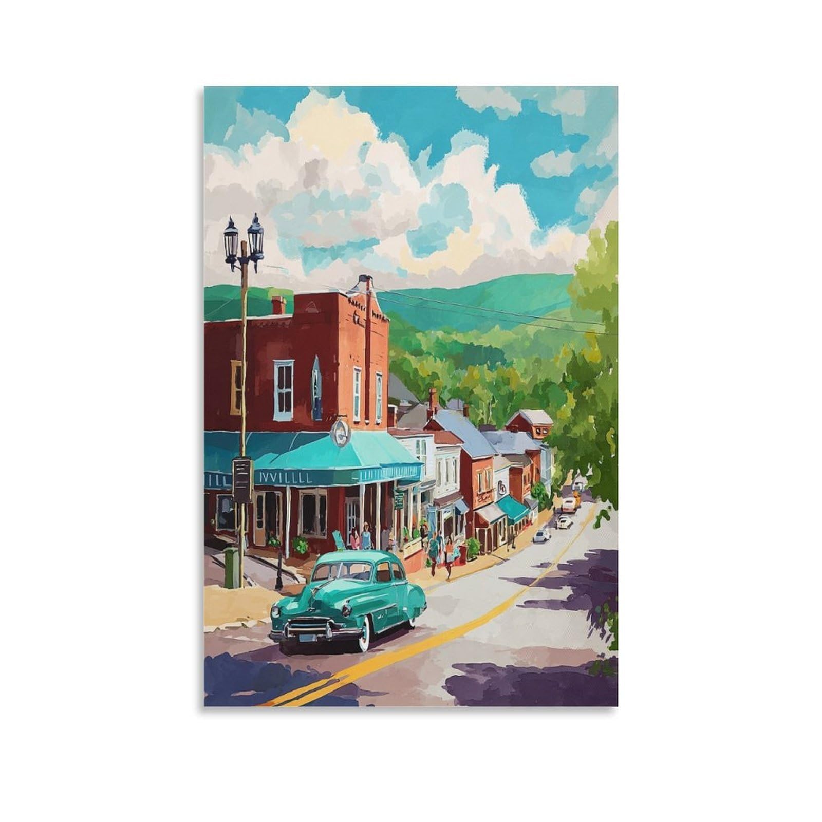 ZBBGGOZ Meadville Posters 20x30inch(50x75cm) Vintage Watercolor Canvas Art