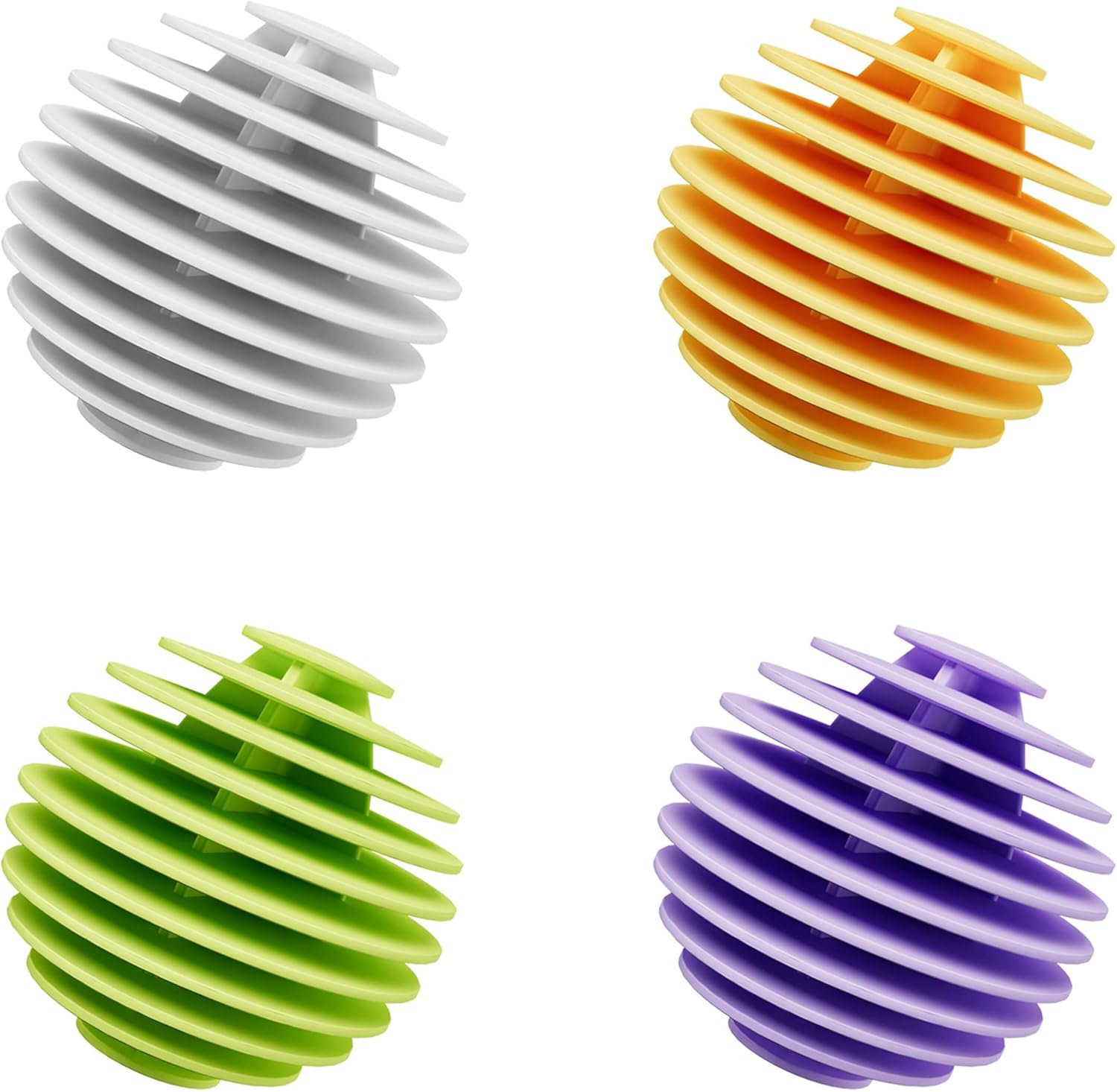 Laundry Balls for Washing Machines Agitator Balls Help Clean Clothes Prevents tangles Reduces Wrinkles Can be reused 4 pcs., Large, White, Yellow, Green, Purple