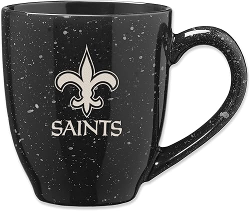 Miniatura 128 de Rico Industries, NFL Football - Taza de café de 16 oz de cerámica moteada, grabada con láser y de color de los equipos de fútbol americano de la NFL