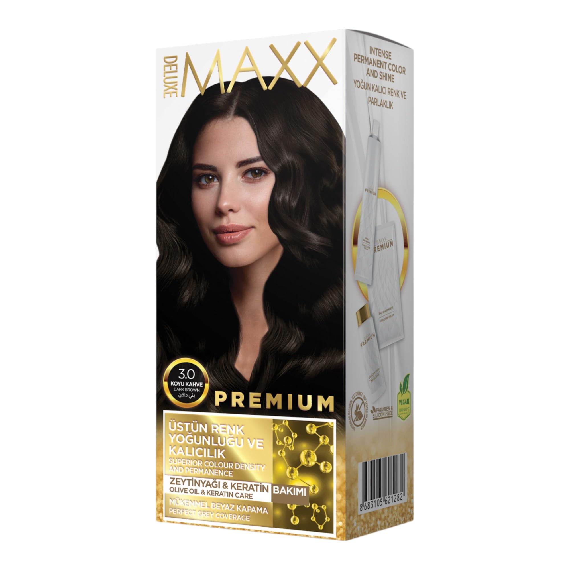 Maxx Deluxe Premıum Yarı Kit Set Saç Boyası 3.0 Koyu Kahve
