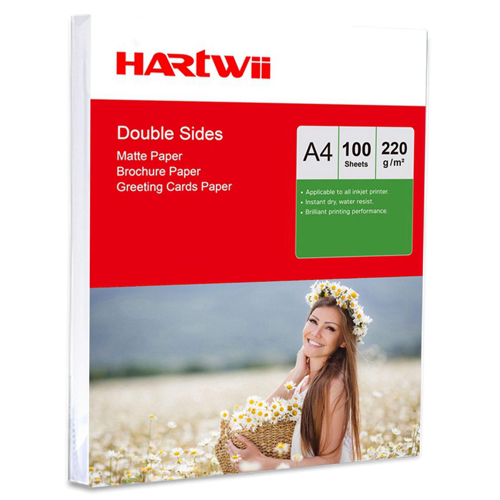 A4 Matt Matte Double Sides Photo Paper - 100 Sheets Inkjet Paper Photography Printing Uinkit - 220 GSM
