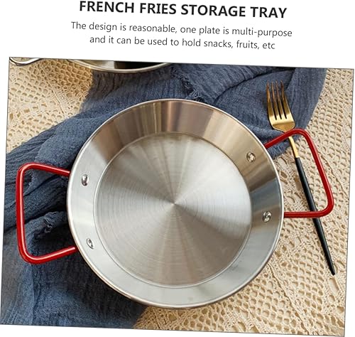 Miniatura 4 de RORPOIR 1 placa de doble asa para servir plato de camping, bandeja de té y café, bandeja para servir papas fritas, bandejas decorativas, plato de