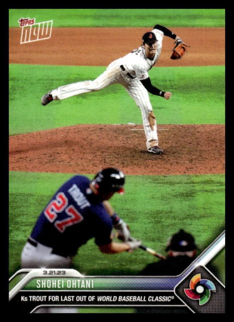 2023 Topps Now World Baseball Classic #WBC-71 Shohei Ohtani Strikes Out Mike Trout NM-MT only 42273 made Japan Baseball Trading Card