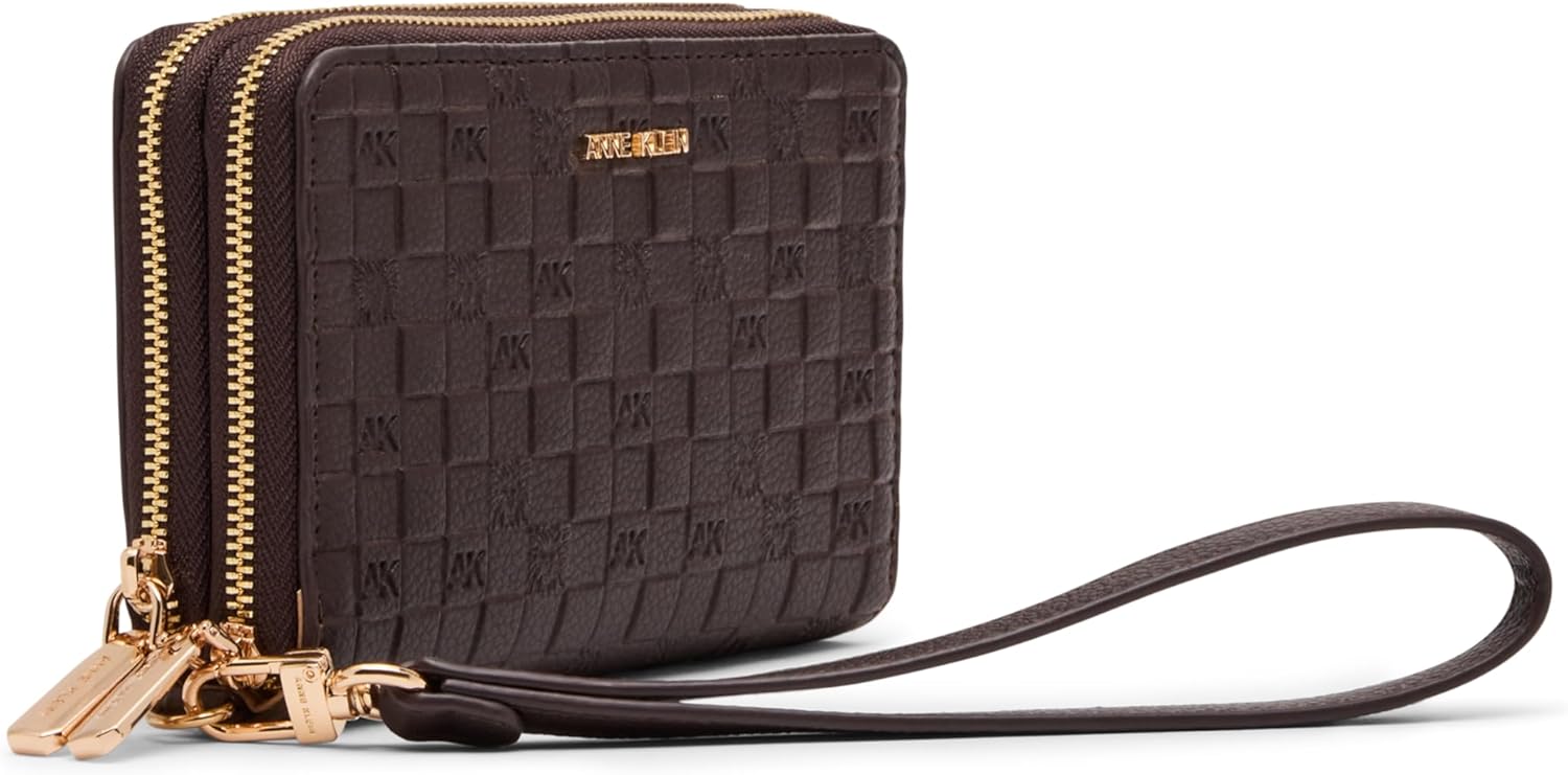 Anne Klein Women's Embossed Double Zip Around Wallet