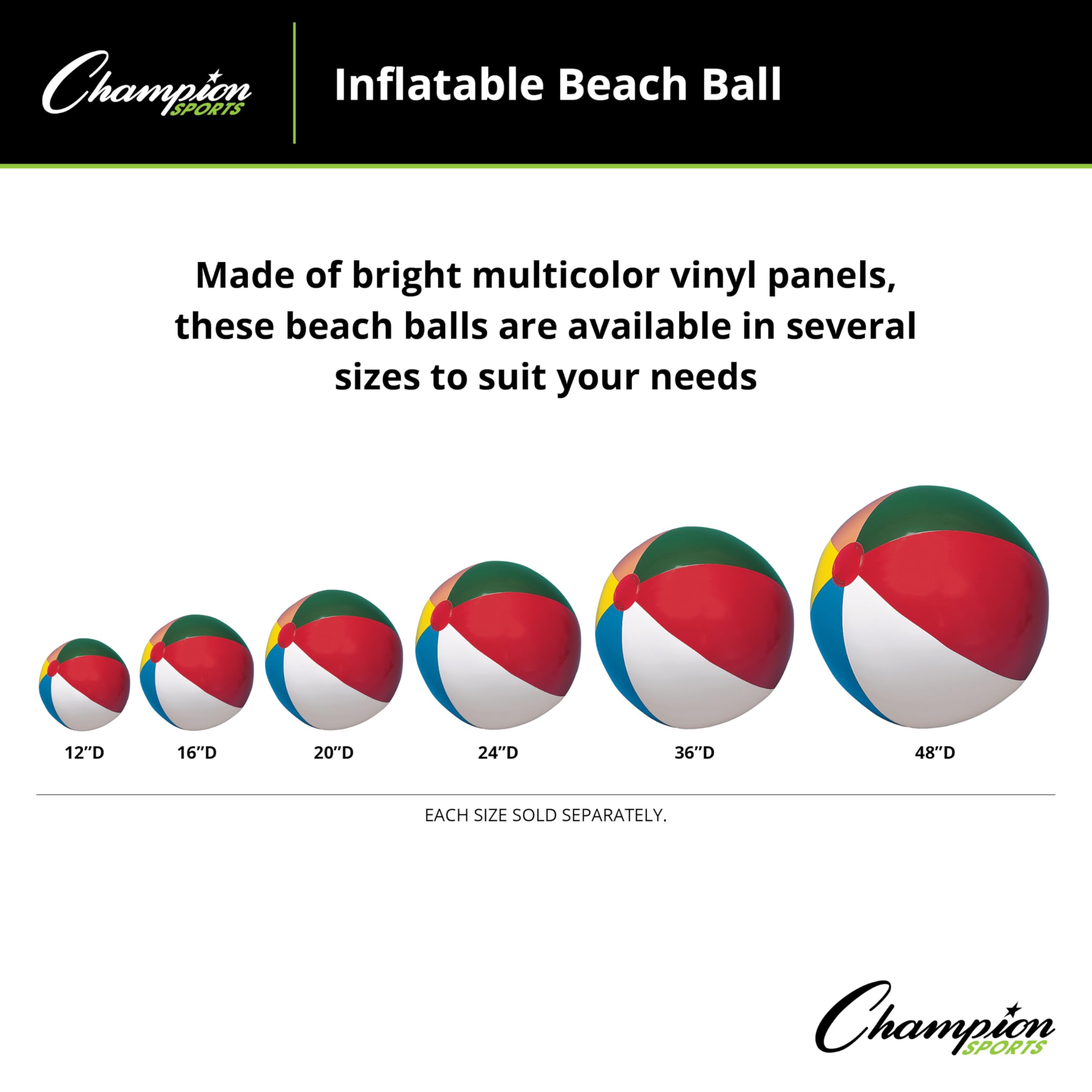 Amazon.com: Champion Sports Beach Ball Inflatable for Pools